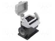 Enclosure for connectors: HDC; size 6B; Han® M; IP65; with latch HARTING