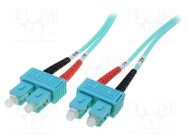 Fiber patch cord; OM3; SC/PC,both sides; 10m; LSZH; turquoise DIGITUS