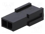 Plug; wire-board; male; Micro MATE-N-LOK; 3mm; PIN: 2; w/o contacts TE Connectivity