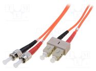 Fiber patch cord; OM2; SC/UPC,ST/UPC; 2m; Optical fiber: 50/125um DIGITUS