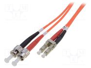 Fiber patch cord; OM2; LC/UPC,ST/UPC; 2m; Optical fiber: 50/125um DIGITUS