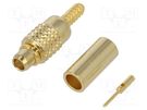 Plug; MMCX; male; 50Ω; soldering,crimped; for cable; PTFE ADAM TECH