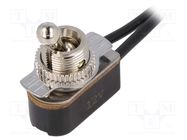 Switch: toggle; Pos: 2; SPST; ON-OFF; 3A/250VAC; 6A/12VDC; R13-36 SCI