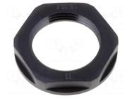 Nut; PG13,5; polyamide; 27mm; black; Thread: PG; with flange HELUKABEL