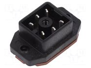 Connector: rectangular; GO; socket; male; PIN: 6; 6A; 50V; IP65; black HIRSCHMANN