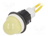 Indicator: LED; prominent; yellow; 230VAC; Ø13mm; leads 300mm POLAM-ELTA