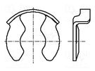 Circlip; spring steel; Shaft dia: 4mm; BN 13194; Ring: external BOSSARD