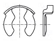 Circlip; spring steel; Shaft dia: 10mm; BN 13194; Ring: external BOSSARD