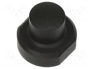 Button; round; black; plastic MEC