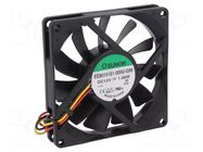 Fan: DC; axial; 12VDC; 80x80x15mm; 62.86m3/h; 34.7dBA; slide; 24AWG SUNON