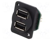 Connector: USB A; socket; pin header; horizontal; double; USB 2.0 CLIFF