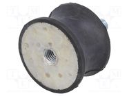 Vibration damper; M10; Ø: 50mm; rubber; L: 30mm; Thread len: 28mm ELESA+GANTER