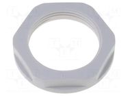 Nut; PG9; polyamide; 22mm; grey; Thread: PG; with flange; KMK-PA-MB HELUKABEL