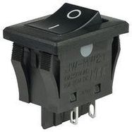 SWITCH, ROCKER, DPST, 10A, 250VAC, BLACK