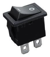 SWITCH, ROCKER, SPST, 6A, 250VAC, BLACK