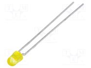 LED; 3mm; yellow; 0.63÷1.2mcd; 50°; Front: convex; 2.4÷2.9VDC VISHAY