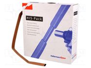 Heat shrink sleeve; 2: 1; 9.5mm; L: 5m; brown; cardboard packaging HELLERMANNTYTON