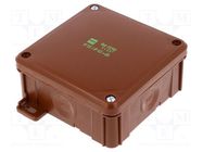 Enclosure: junction box; X: 98mm; Y: 98mm; Z: 46mm; wall mount; IP55 ELEKTRO-PLAST NASIELSK