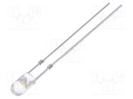 LED; 3mm; white warm; 5800÷7000mcd; 30°; Front: convex OPTOSUPPLY
