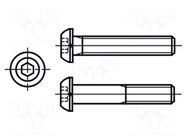 Screw; M6x12; 1; Head: button; hex key; HEX 4mm; A2 stainless steel KRAFTBERG