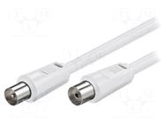 Cable; 3.5m; coaxial 9.5mm socket,coaxial 9.5mm plug; white; 75Ω Goobay