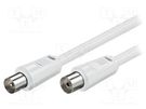 Cable; 75Ω; 3.5m; coaxial 9.5mm socket,coaxial 9.5mm plug; white Goobay