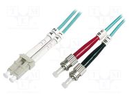 Fiber patch cord; OM3; LC/UPC,ST/UPC; 1m; Optical fiber: 50/125um DIGITUS