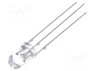 LED; yellow/blue; 5mm; 30°; Front: convex; 12÷15VDC; No.of term: 3 OPTOSUPPLY