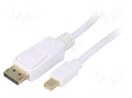 Cable; DisplayPort plug,mini DisplayPort plug; Len: 1m; white Goobay