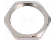 Nut; M20; brass; Thk: 3mm; Spanner: 23mm; Thread: metric; Pitch: 1.5 HUMMEL