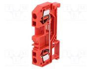 Splice terminal: rail; 0.08÷4mm2; ways: 1; terminals: 2; red; 281 