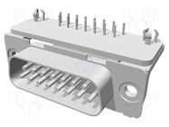 D-Sub; PIN: 15; socket; male; PCB snap; angled 90°; THT; UNC 4-40 TE Connectivity