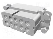 Connector: HDC; contact insert; female; HA; PIN: 10; 10+PE; size 2 TE Connectivity