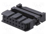 Plug; IDC; female; PIN: 14; with cable clamp; IDC; for ribbon cable Amphenol Communications Solutions
