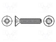 Screw; 4x8; Head: countersunk; Torx®; TX20; steel; zinc; Øhead: 7.5mm BOSSARD