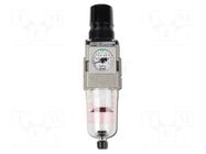 Compressed air filter/regulator; 1250l/min; 5um; aluminium SMC