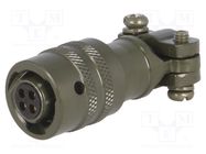 Connector: circular; plug; for cable; PIN: 4; female; straight; 7.5A AMPHENOL