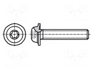 Screw; with flange; M2.5x8; 0.45; Head: button; Torx®; TX08; steel BOSSARD