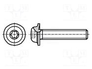 Screw; with flange; M4x8; 0.7; Head: button; Torx®; TX20; steel; zinc BOSSARD