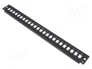 Connector: fiber optic; patch panel; rack; Standard: 19"; black LOGILINK