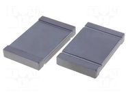 Ferrite: two-piece; 77Ω; A: 63.5mm; B: 6.35mm; C: 28.5mm; D: 52mm RICHCO