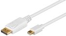 Mini DisplayPort™ Adapter Cable 1.2, gold-plated, 1 m, white - Mini DisplayPort male > DisplayPort™ male