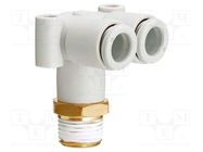 Push-in fitting; threaded,angled 90°; -1÷10bar; polypropylene 