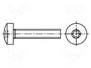 Screw; M5x16; 0.8; Head: cheese head; Torx®; TX25; steel; zinc BOSSARD