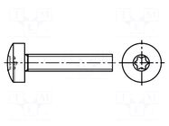 Screw; M4x12; 0.7; Head: cheese head; Torx®; TX20; steel; zinc BOSSARD