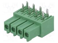 Pluggable terminal block; 3.5mm; ways: 4; angled 90°; socket; THT 