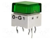 Switch: keypad; Pos: 2; SPST-NO; 0.05A/24VDC; green; LED; green; THT OMRON Electronic Components