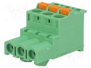 Pluggable terminal block; 5mm; ways: 3; angled 90°; plug; female DEGSON ELECTRONICS