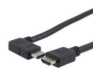 HDMI 2.1 CABLE, M/RA-LEFT-M, PVC, BLK, 1.0M 52AK0480