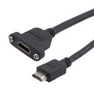 HDMI 2.1 CABLE, M/F PANEL MOUNT, LSZH, BLK, 0.5M 52AK0492